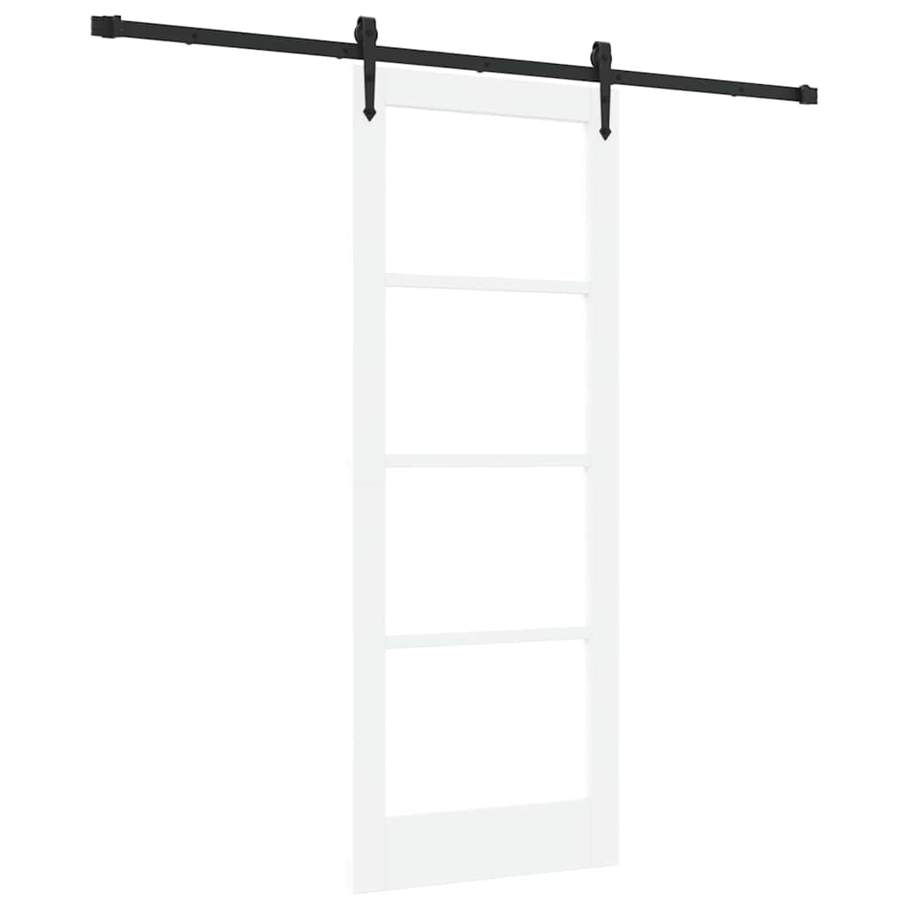 Schiebetür Manuell Weiß 78 x 202 cm Holz und Metall