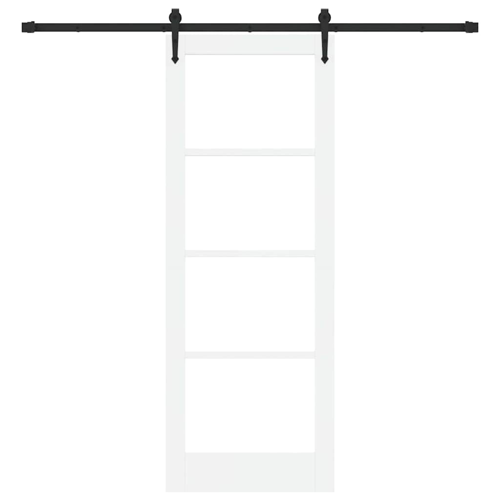 Schiebetür Manuell Weiß 78 x 211 cm Holz und Metall