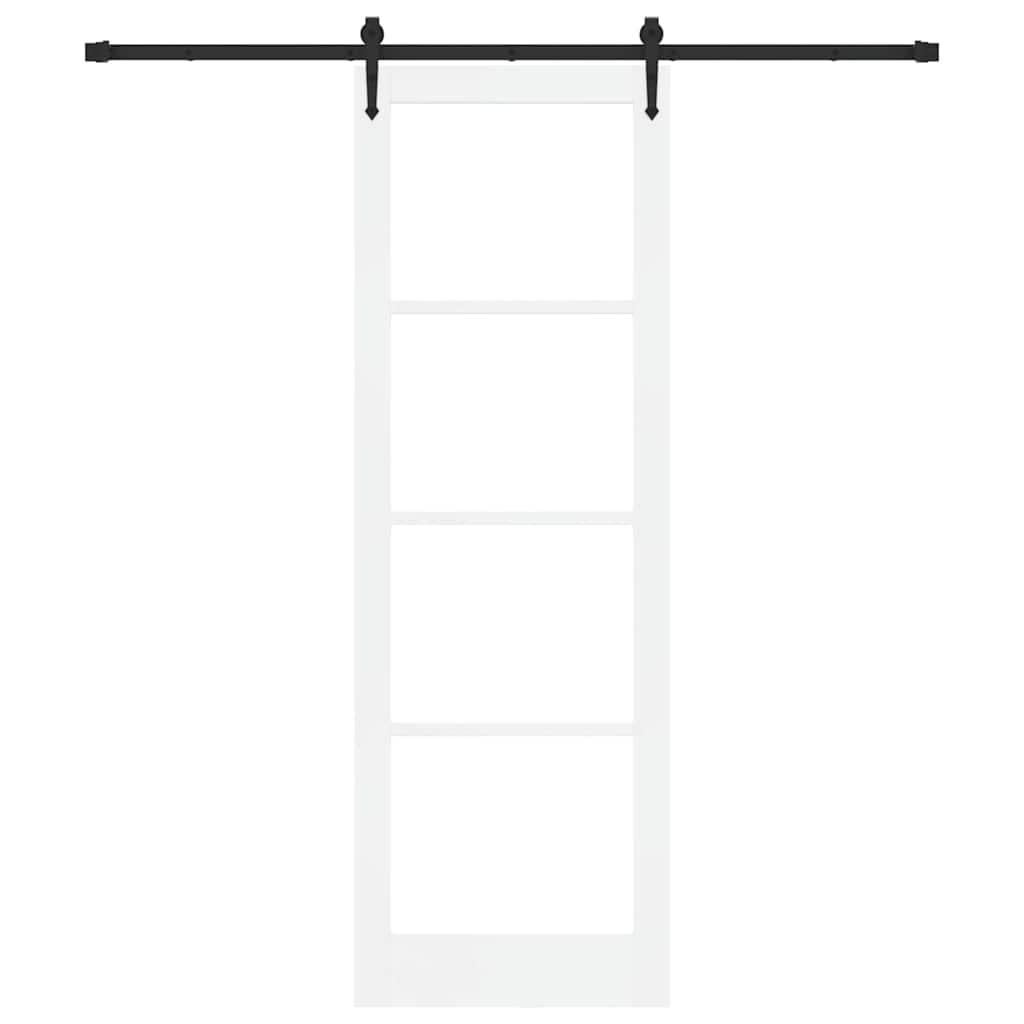 Schiebetür Manuell Weiß 78 x 232 cm Holz und Metall