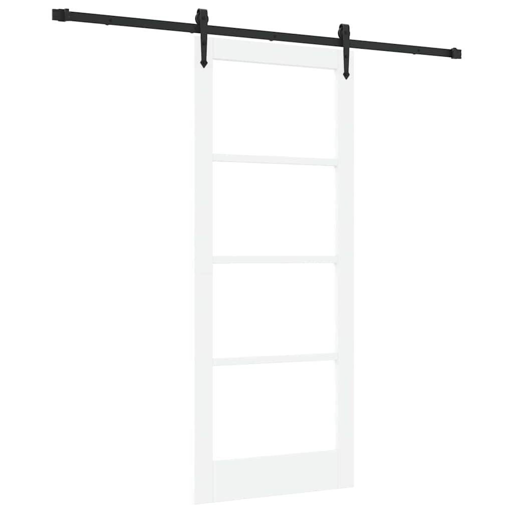 Schiebetür Manuell Weiß 83 x 202 cm Holz und Metall