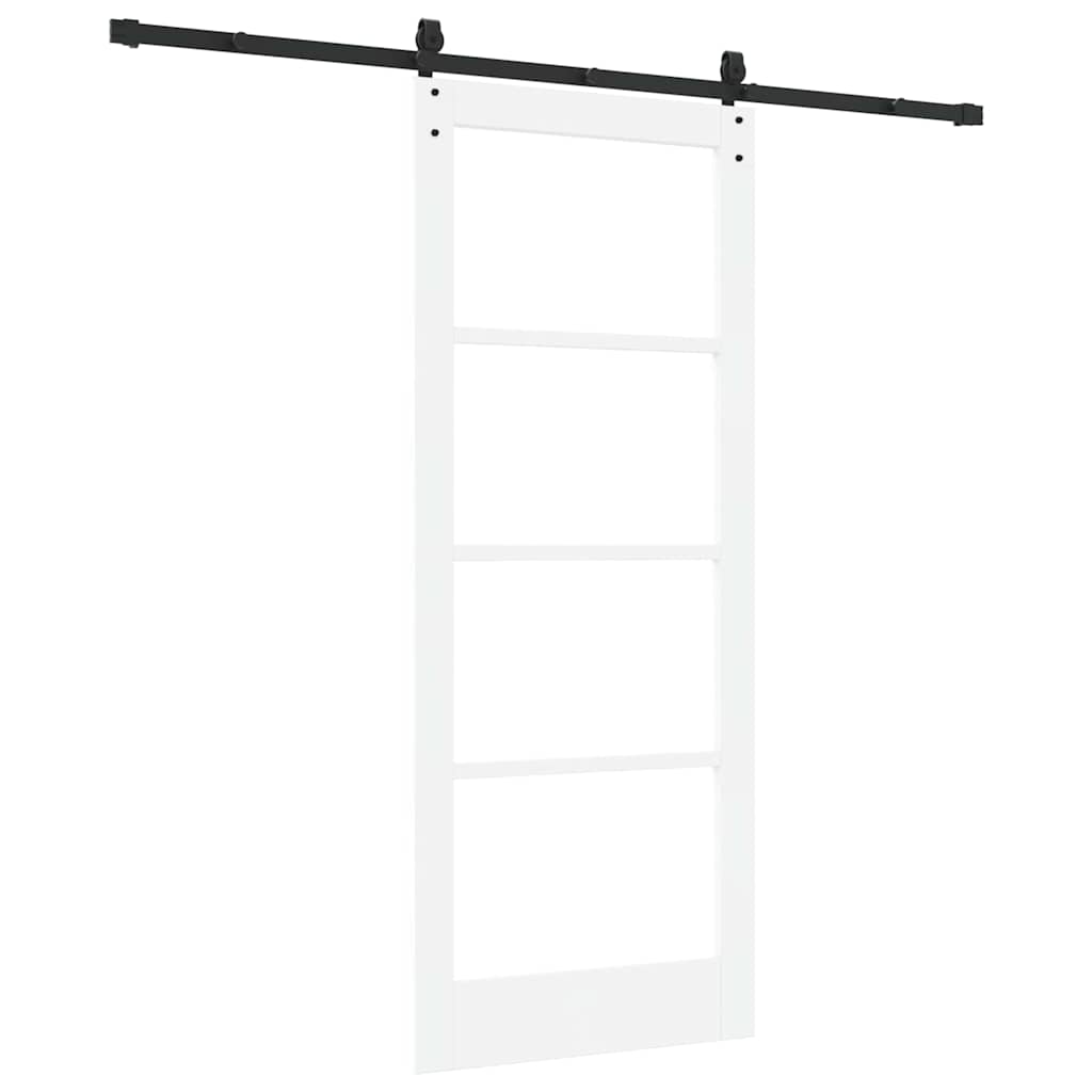Schiebetür Manuell Weiß 83 x 202 cm Holz und Metall