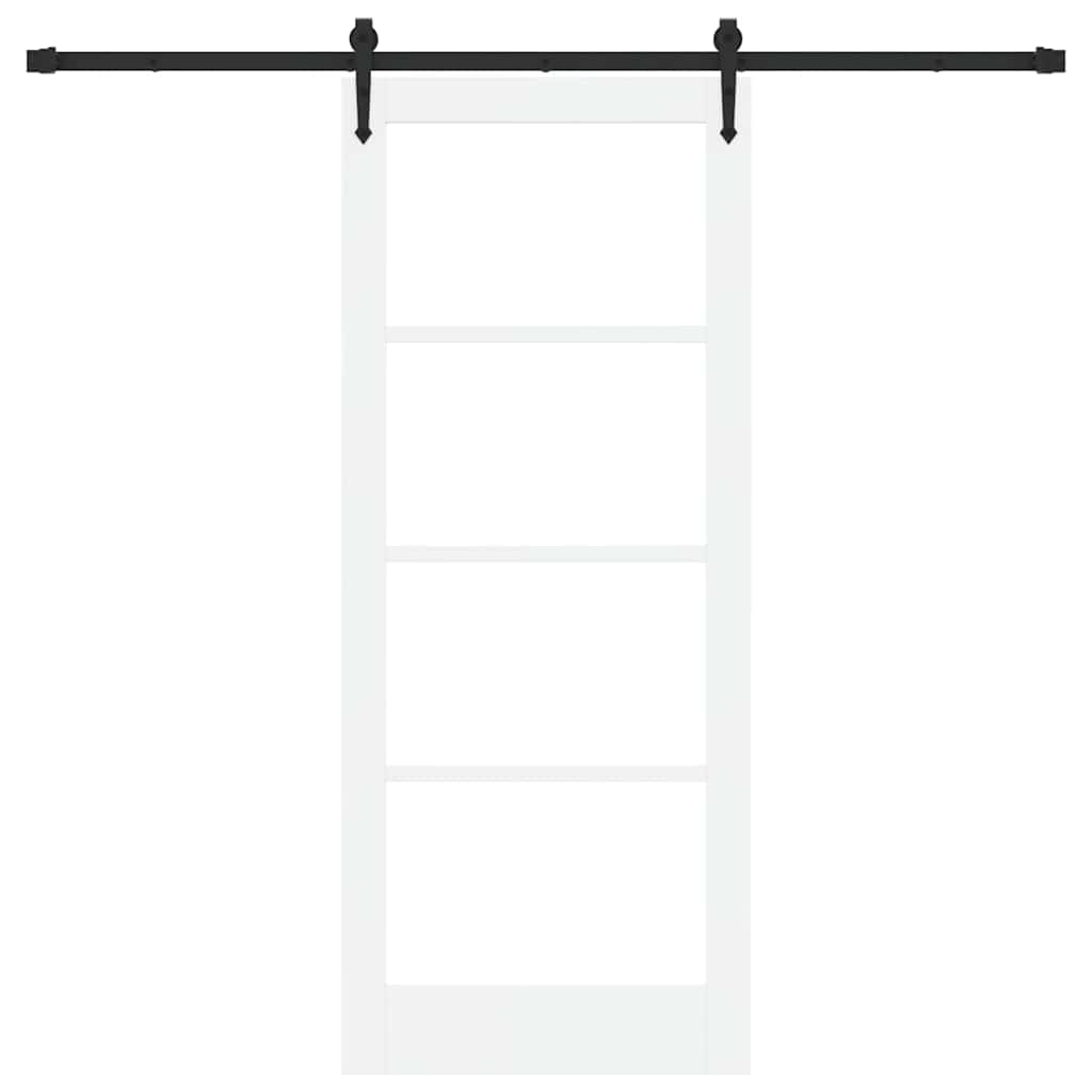 Schiebetür Manuell Weiß 83 x 202 cm Holz und Metall