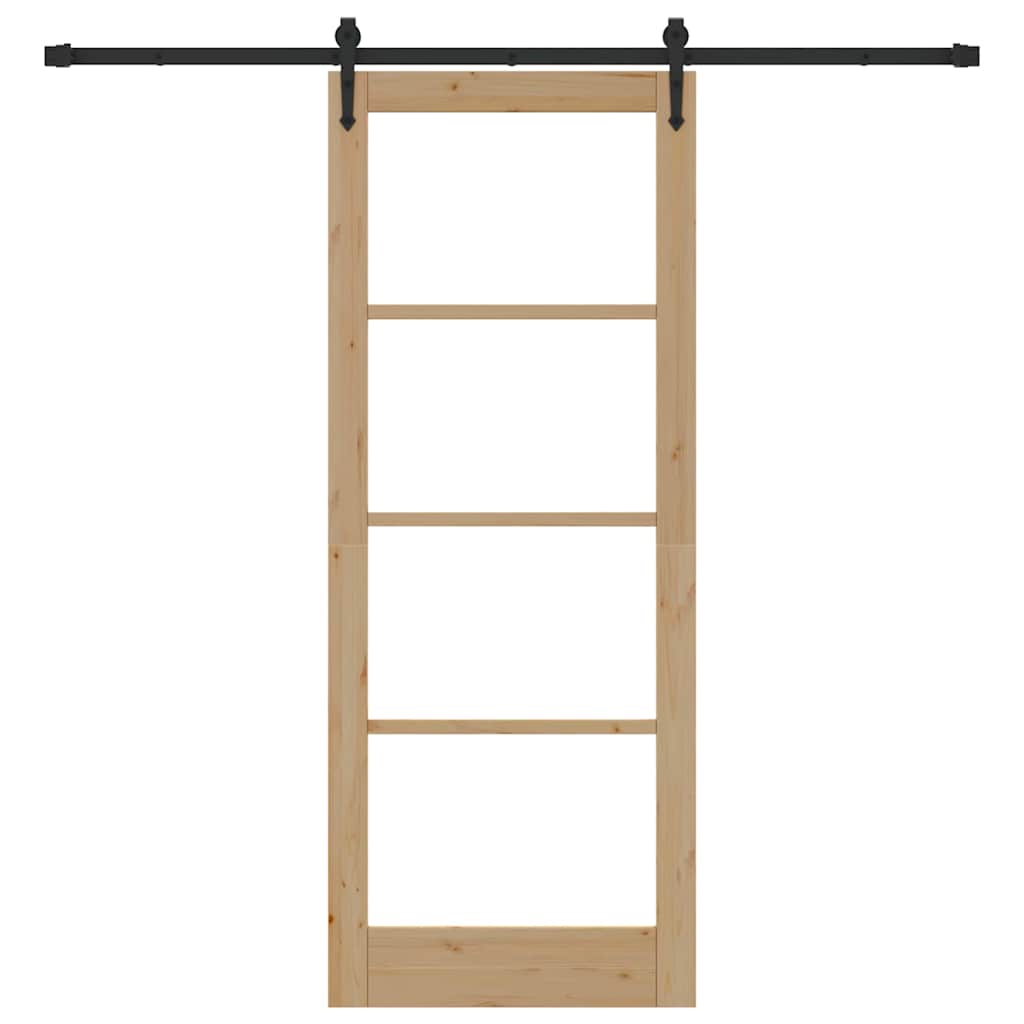 Schiebetür Manuell Braun 83 x 211 cm Holz und Metall