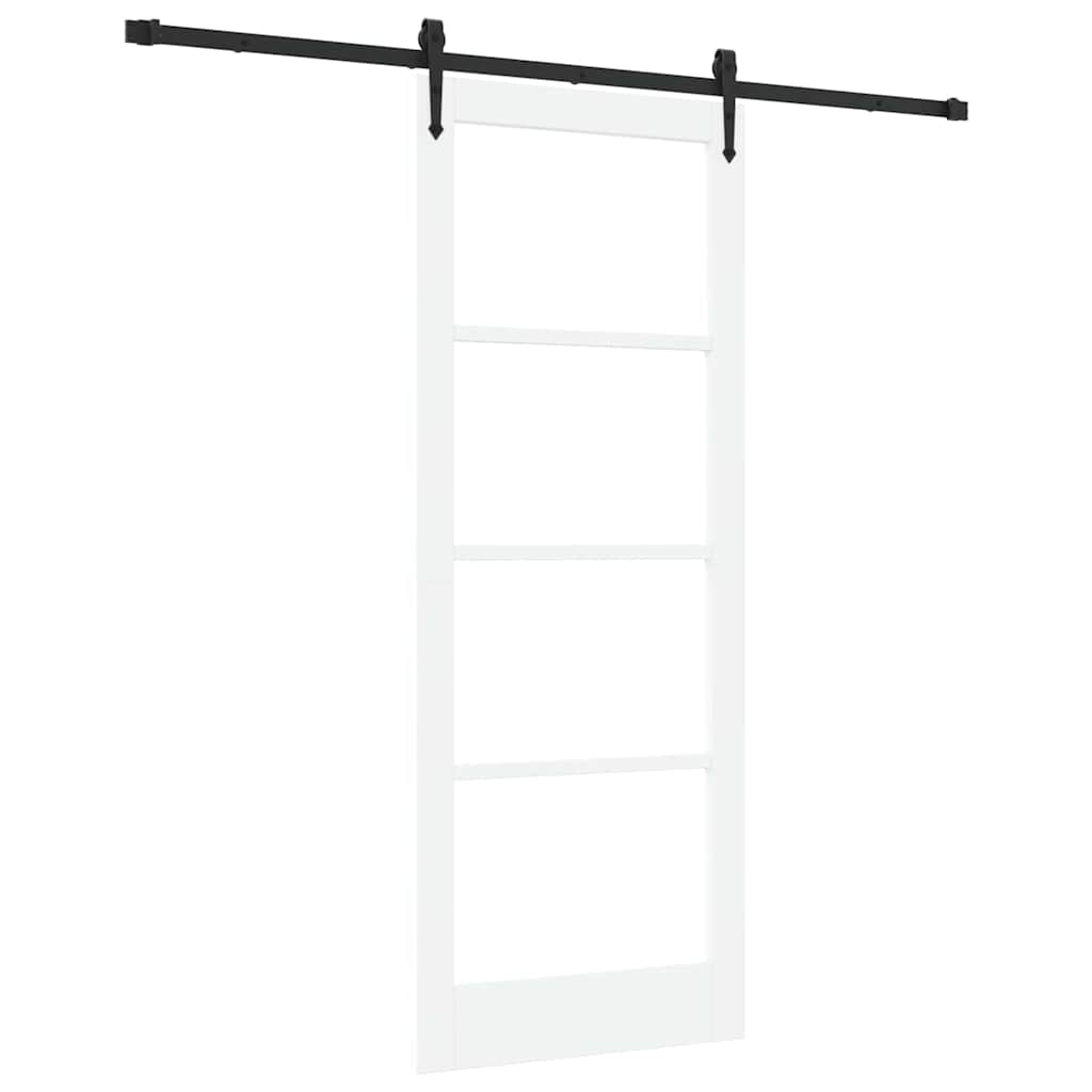 Schiebetür Manuell Weiß 83 x 211 cm Holz und Metall