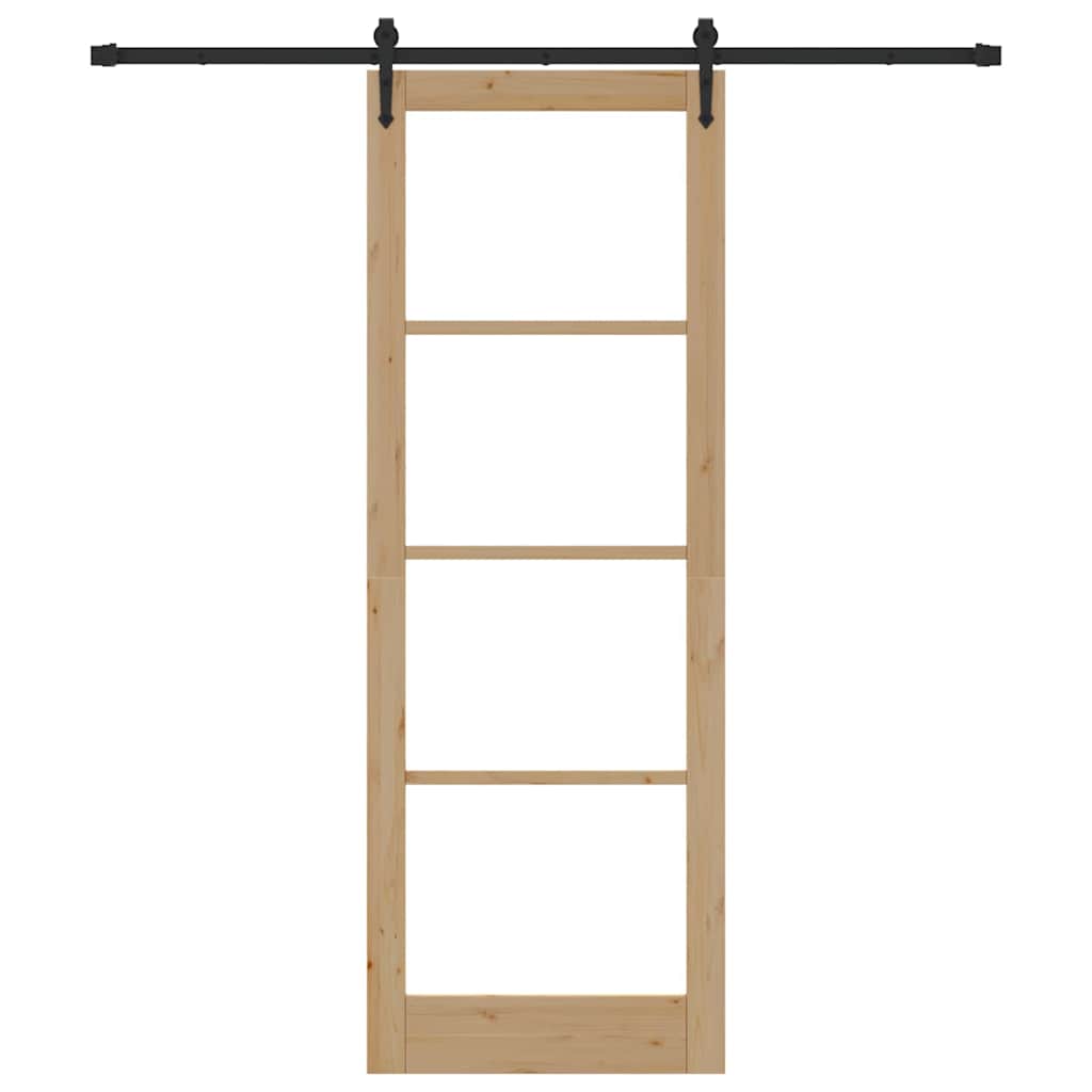 Schiebetür Manuell Braun 83 x 232 cm Holz und Metall