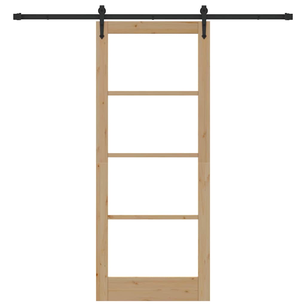 Schiebetür Manuell Braun 86 x 211 cm Holz und Metall