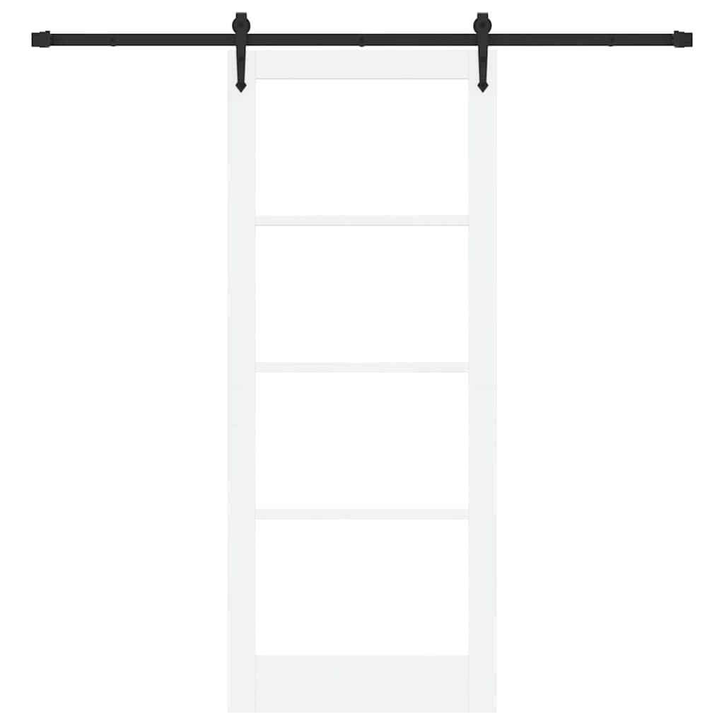 Schiebetür Manuell Weiß 86 x 211 cm Holz und Metall