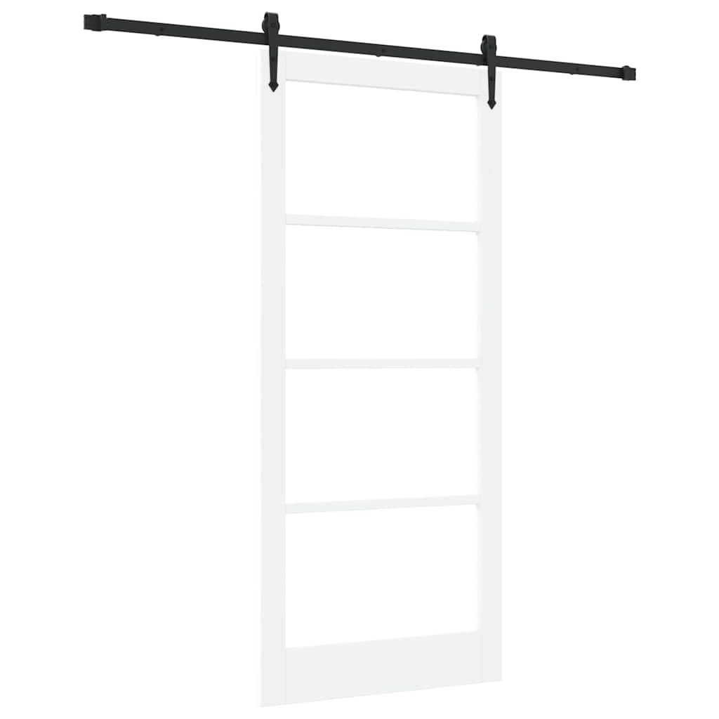 Schiebetür Manuell Weiß 93 x 211 cm Holz und Metall