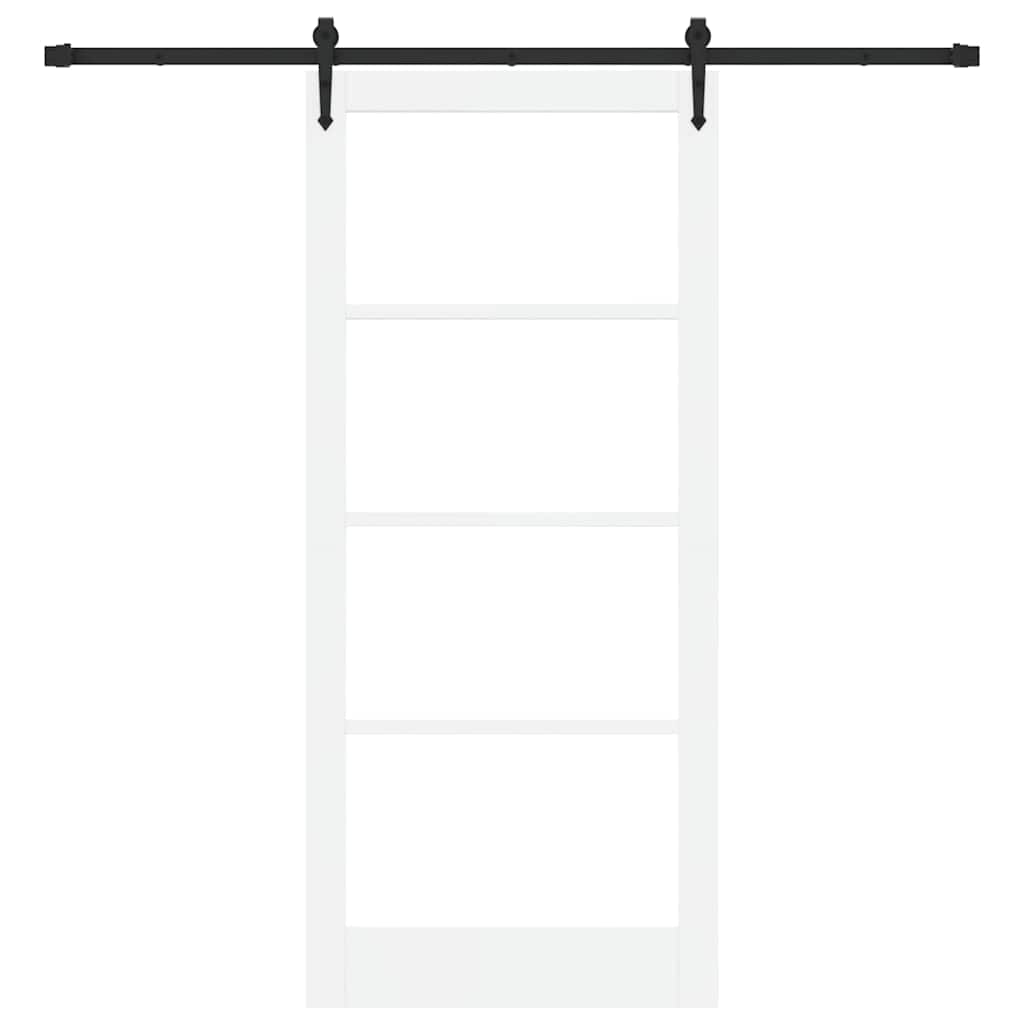 Schiebetür Manuell Weiß 93 x 211 cm Holz und Metall