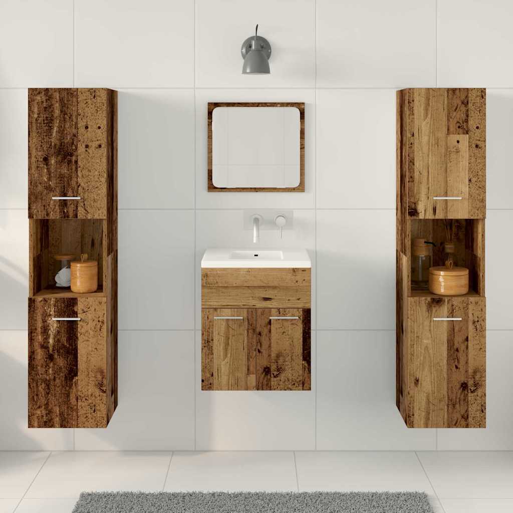 Badezimmermöbel Set mit Tür 4 pcs Altholz 41 x 38.5 x 46 cm