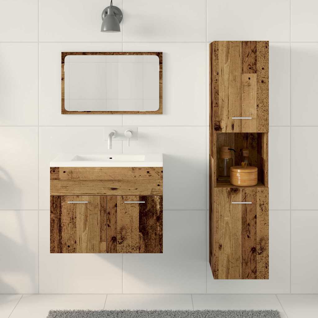Badezimmer Möbel Set mit Tür 3 pcs Altholz 60 x 38.5 x 46 cm