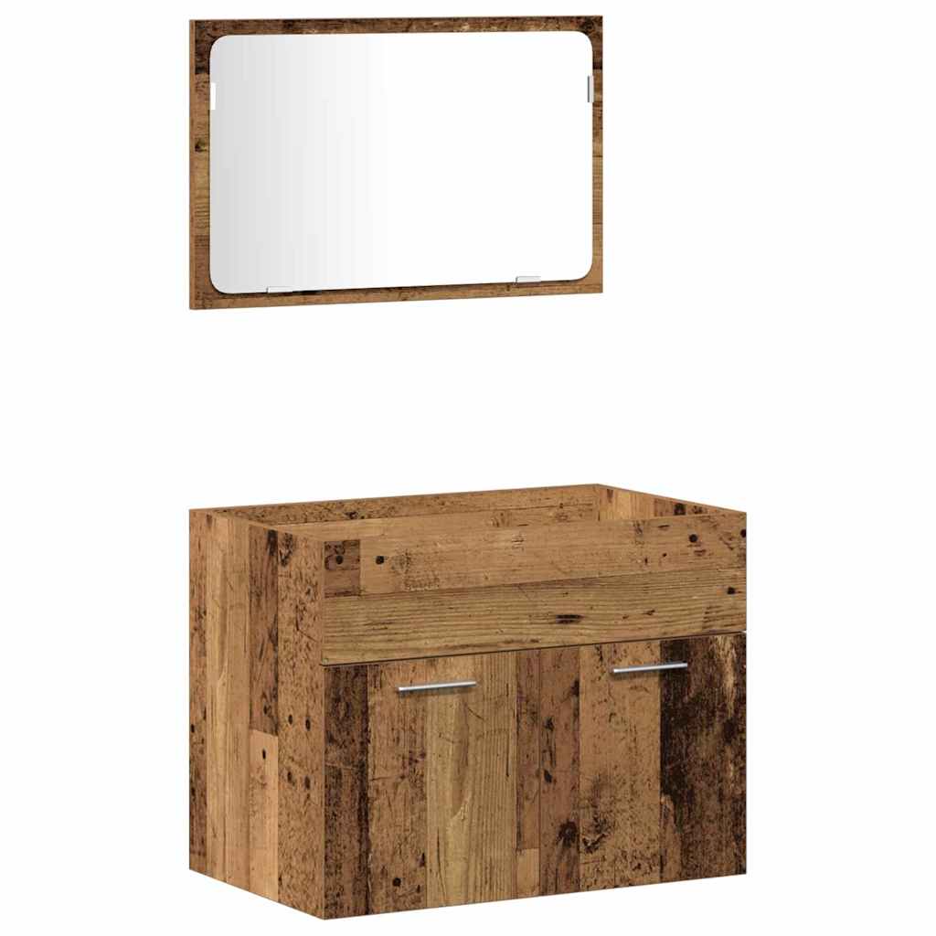 Badezimmer Möbel Set mit Tür 3 pcs Altholz 60 x 38.5 x 46 cm