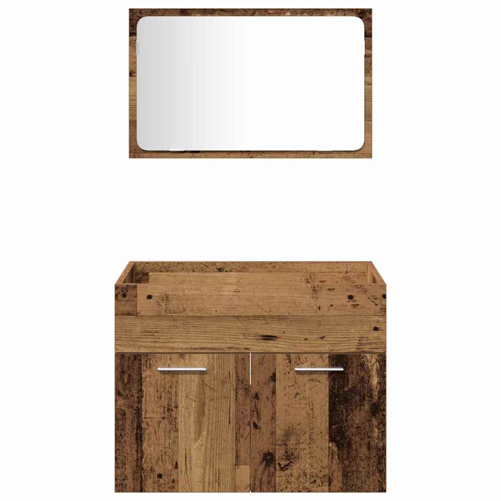 Badezimmer Möbel Set mit Tür 3 pcs Altholz 60 x 38.5 x 46 cm