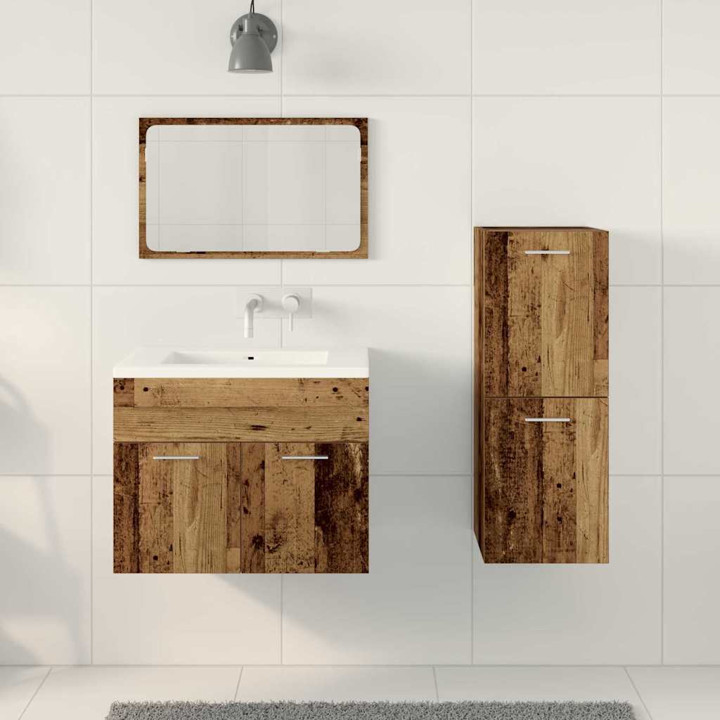 Badezimmermöbel Set mit Tür 3 pcs Altholz 60 x 38.5 x 46 cm