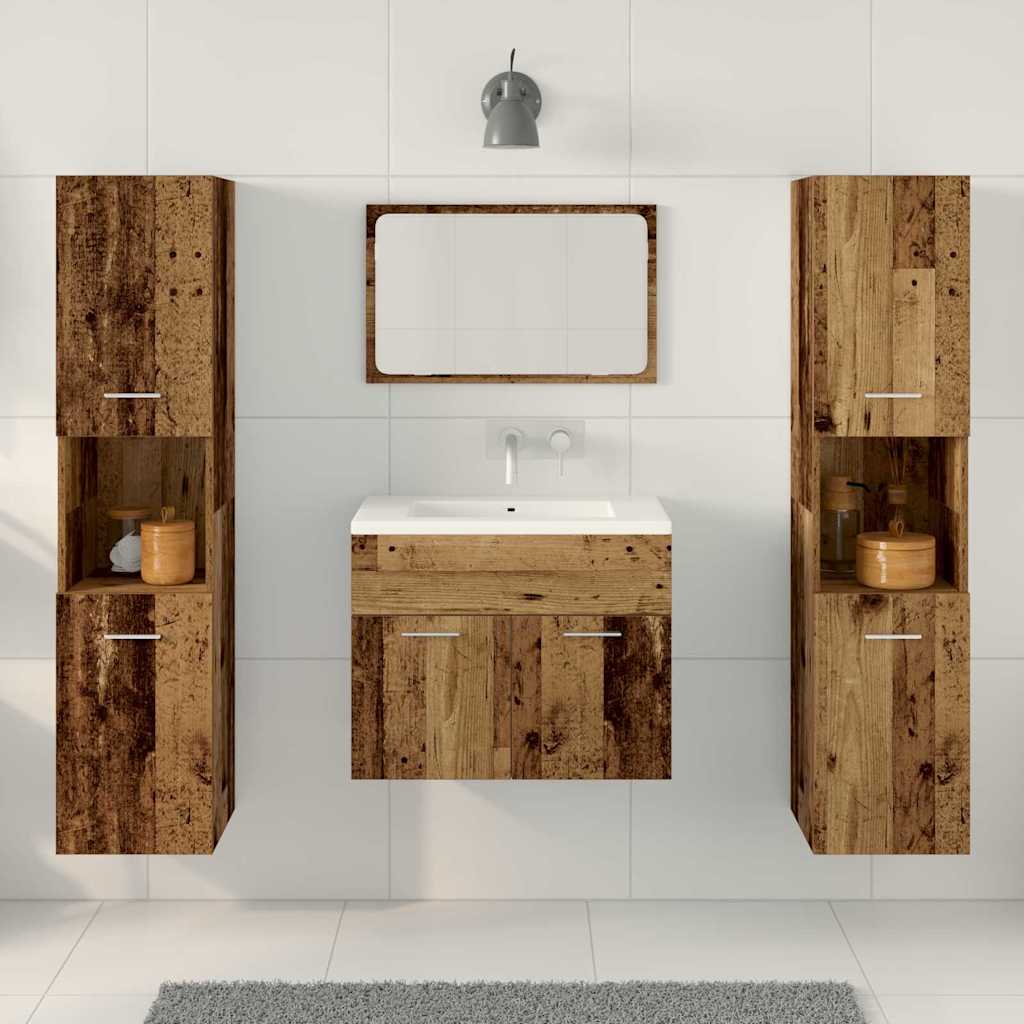 Badezimmer Möbel Set mit Tür 4 pcs Altholz 60 x 38.5 x 46 cm