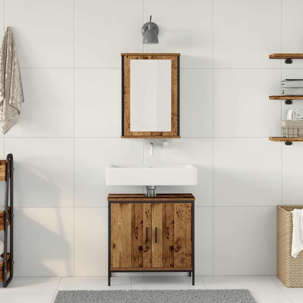 Badezimmermöbel Set 2 pcs Braun 60 x 30 x 60 cm Holzwerkstoff