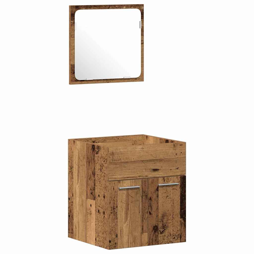Badezimmermöbel Set mit Tür 3 pcs Altholz 41 x 38.5 x 46 cm