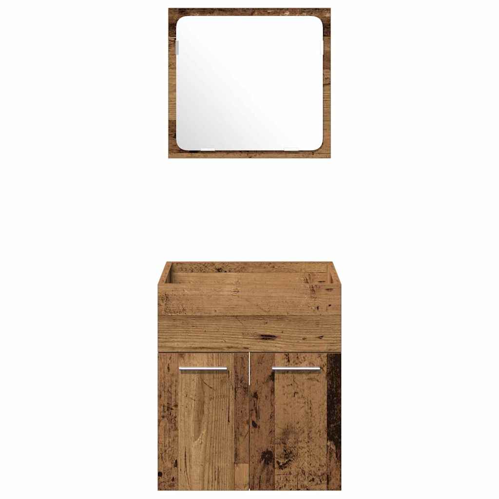 Badezimmermöbel Set mit Tür 3 pcs Altholz 41 x 38.5 x 46 cm