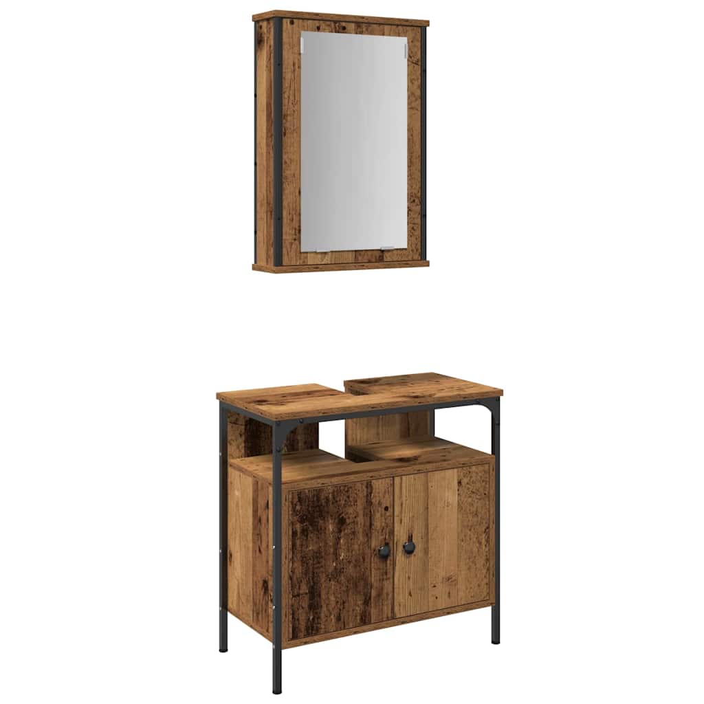 Badezimmermöbel Set 2 pcs Braun 60 x 30 x 60 cm Holzwerkstoff