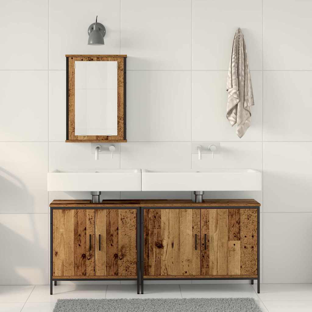 Badezimmermöbel Set 3 pcs Braun 80 x 30 x 60 cm Holzwerkstoff