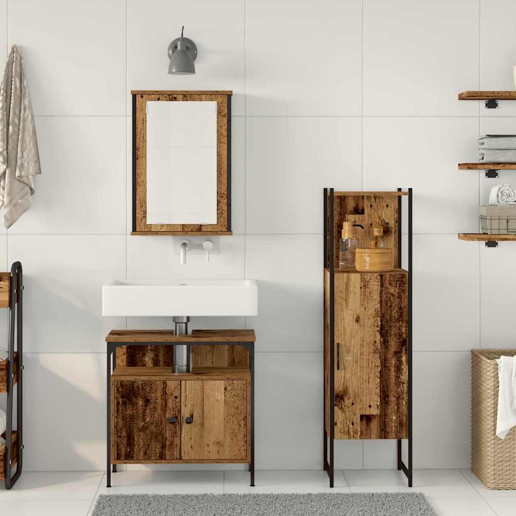 Badezimmermöbel Set mit Speicher 3 pcs Braun 33 x 33 x 120.5 cm
