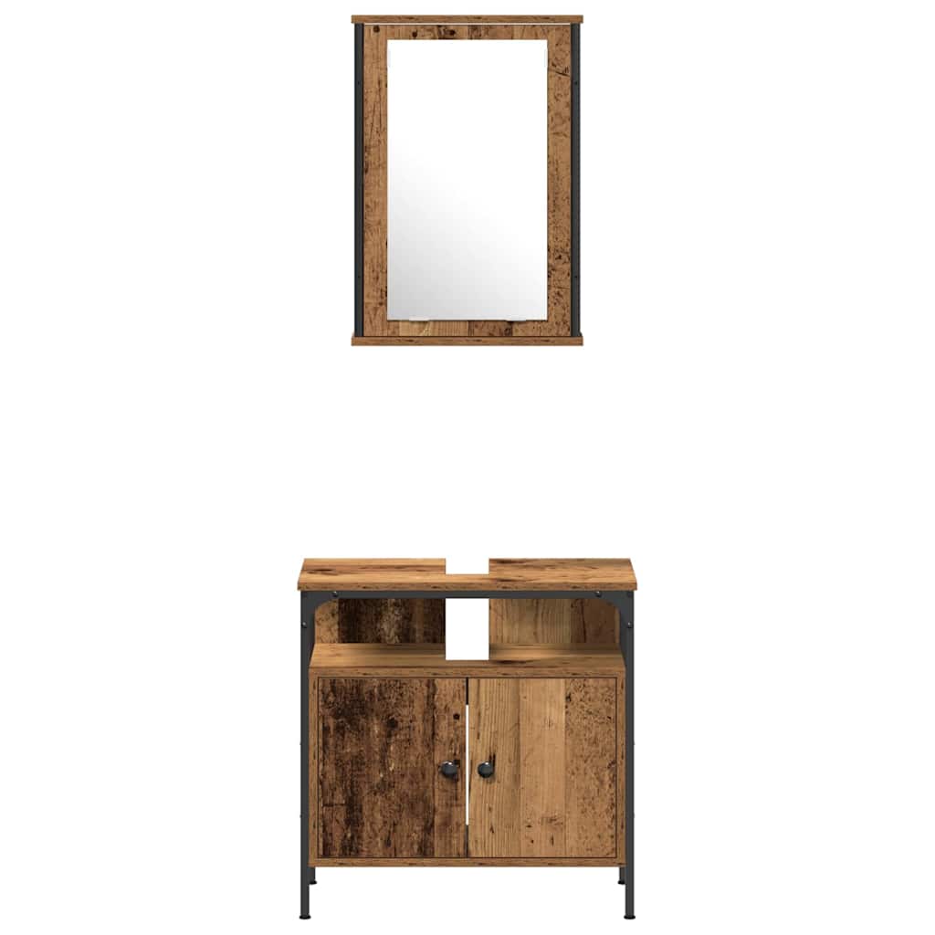Badezimmermöbel Set mit Speicher 3 pcs Braun 33 x 33 x 120.5 cm