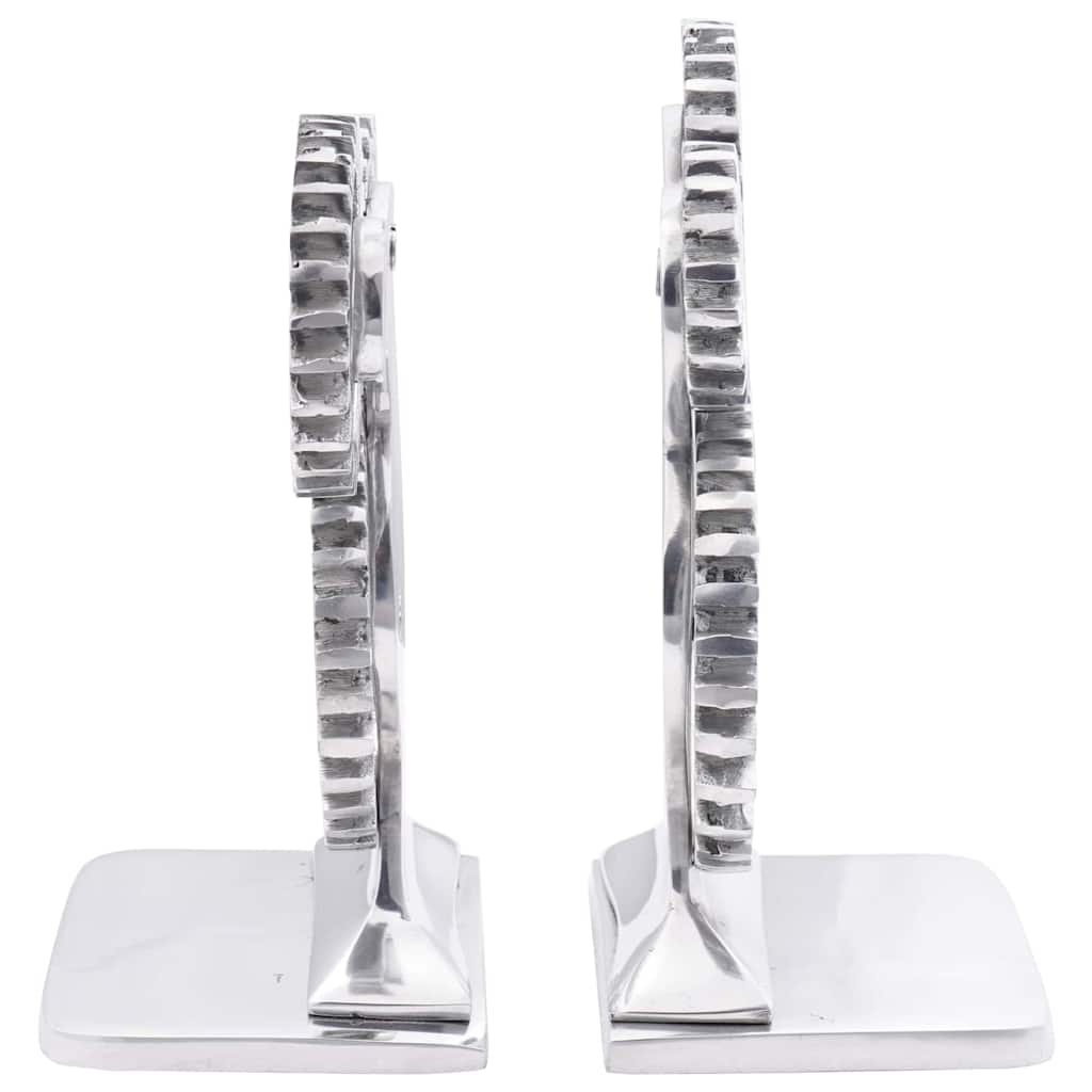 Buchstützen 2 pcs Silber 10 x 10 x 22 cm Aluminium