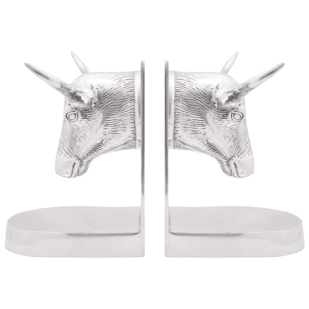 Buchstützen 2 pcs Silber 21.5 x 15.5 x 20 cm Aluminium