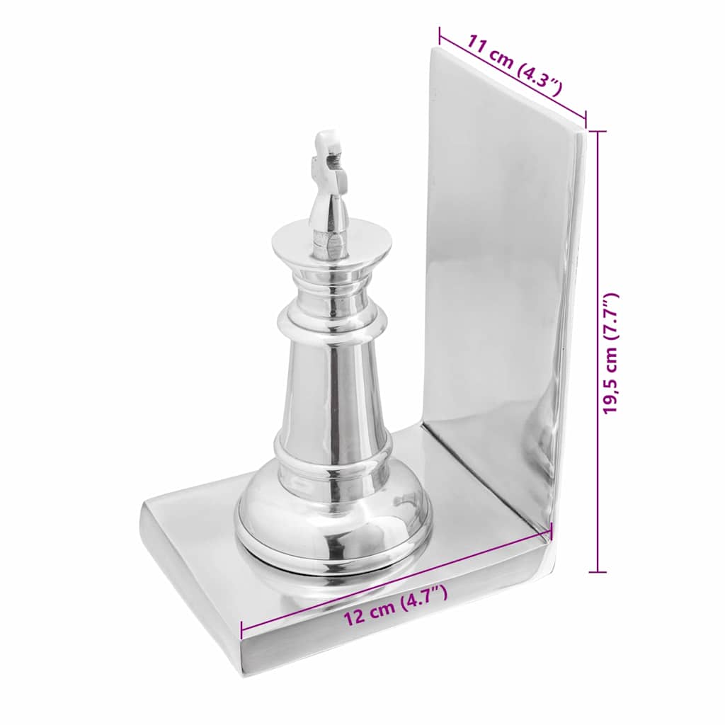 Buchstützen 2 pcs Silber 11 x 12 x 19.5 cm Aluminium