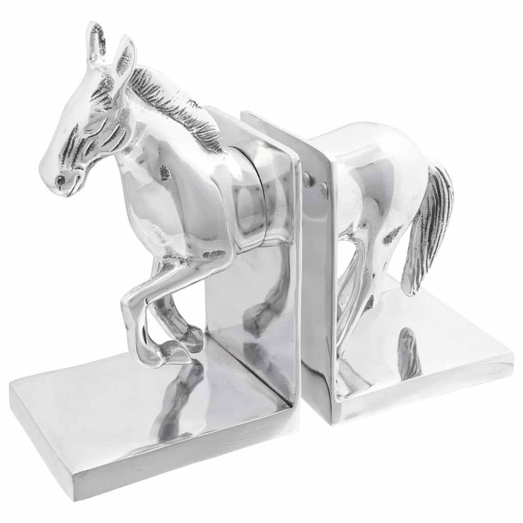 Buchstützen 2 pcs Silber 11 x 14 x 25 cm Aluminium