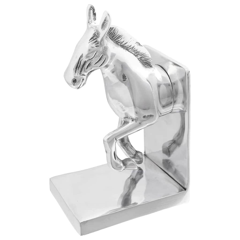 Buchstützen 2 pcs Silber 11 x 14 x 25 cm Aluminium