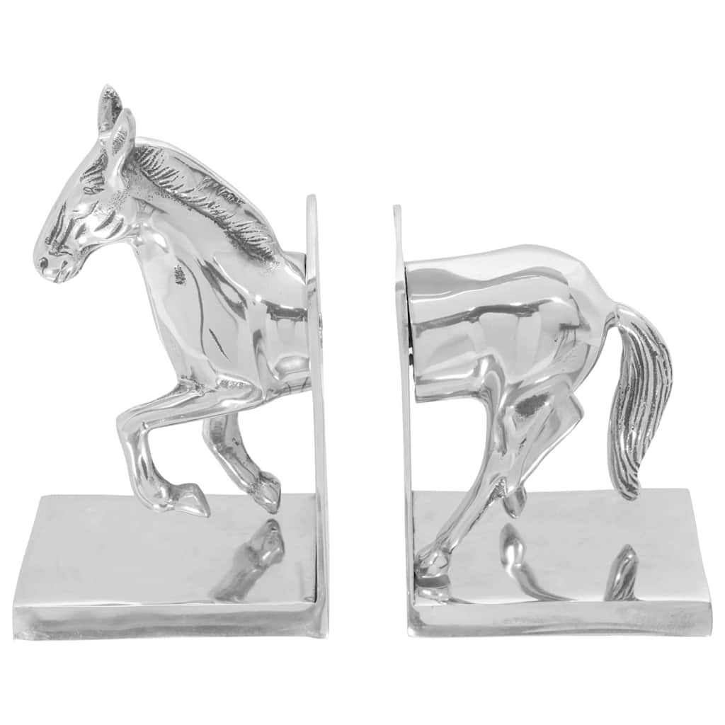 Buchstützen 2 pcs Silber 11 x 14 x 25 cm Aluminium