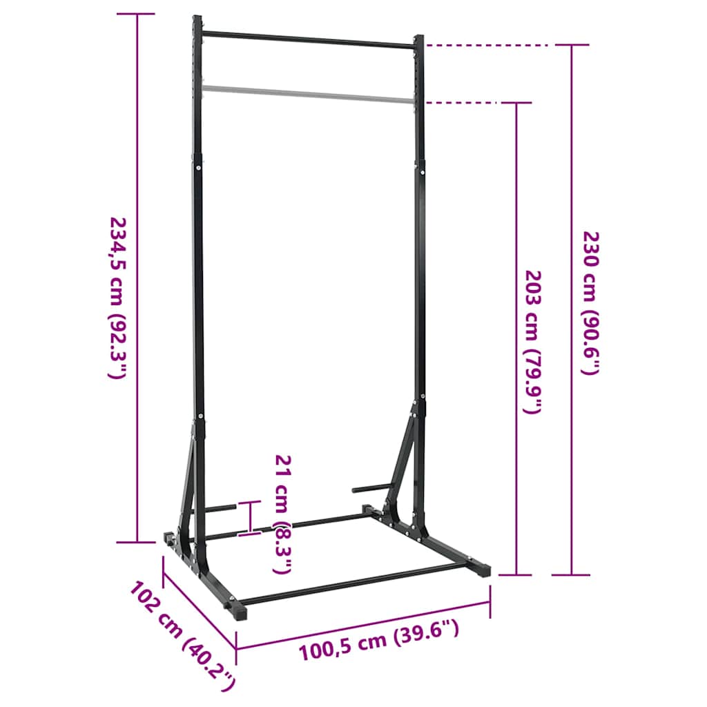 Klimmzugstation Schwarz 101 x 102 x 235 cm