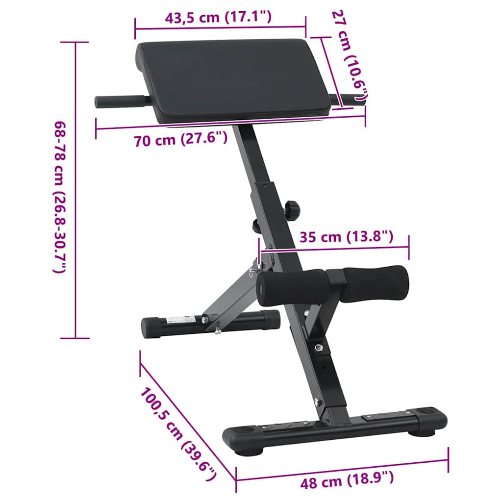 Hyperextensionsbank Schwarz 101 x 70 x 71 cm