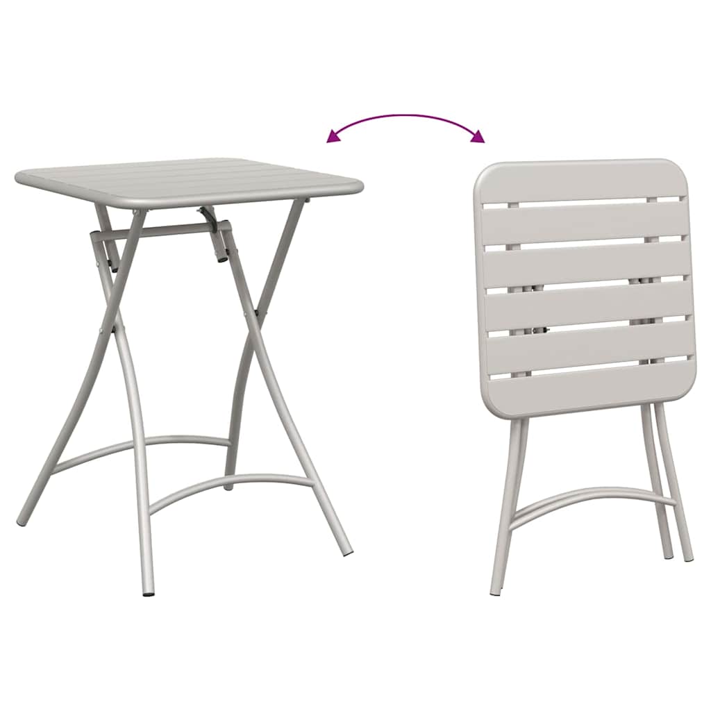 Gartentisch Beige 55 x 55 x 73 cm Pulverbeschichteter Stahl