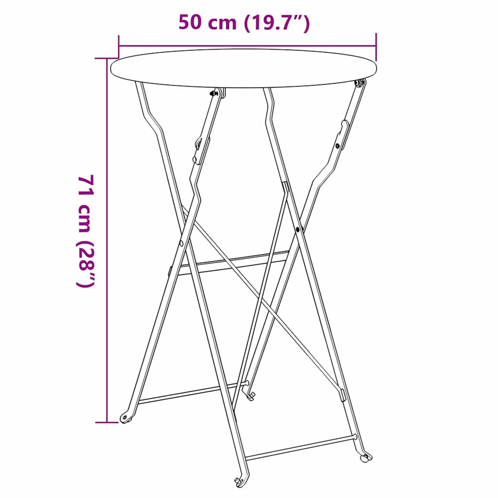 Bistrotisch Beige Ø50x71 cm Pulverbeschichteter Stahl