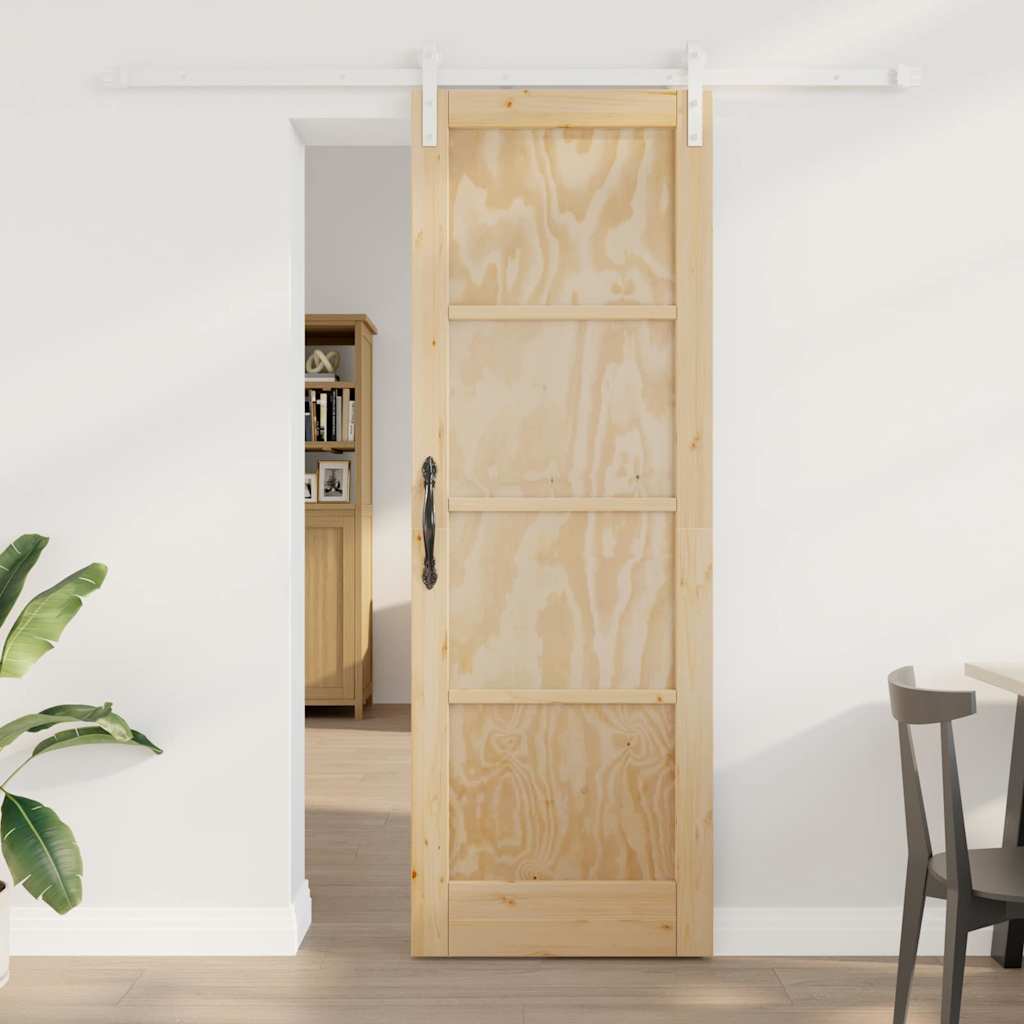 Schiebetür Manuell Natur und Weiß 73,5 x 211 cm