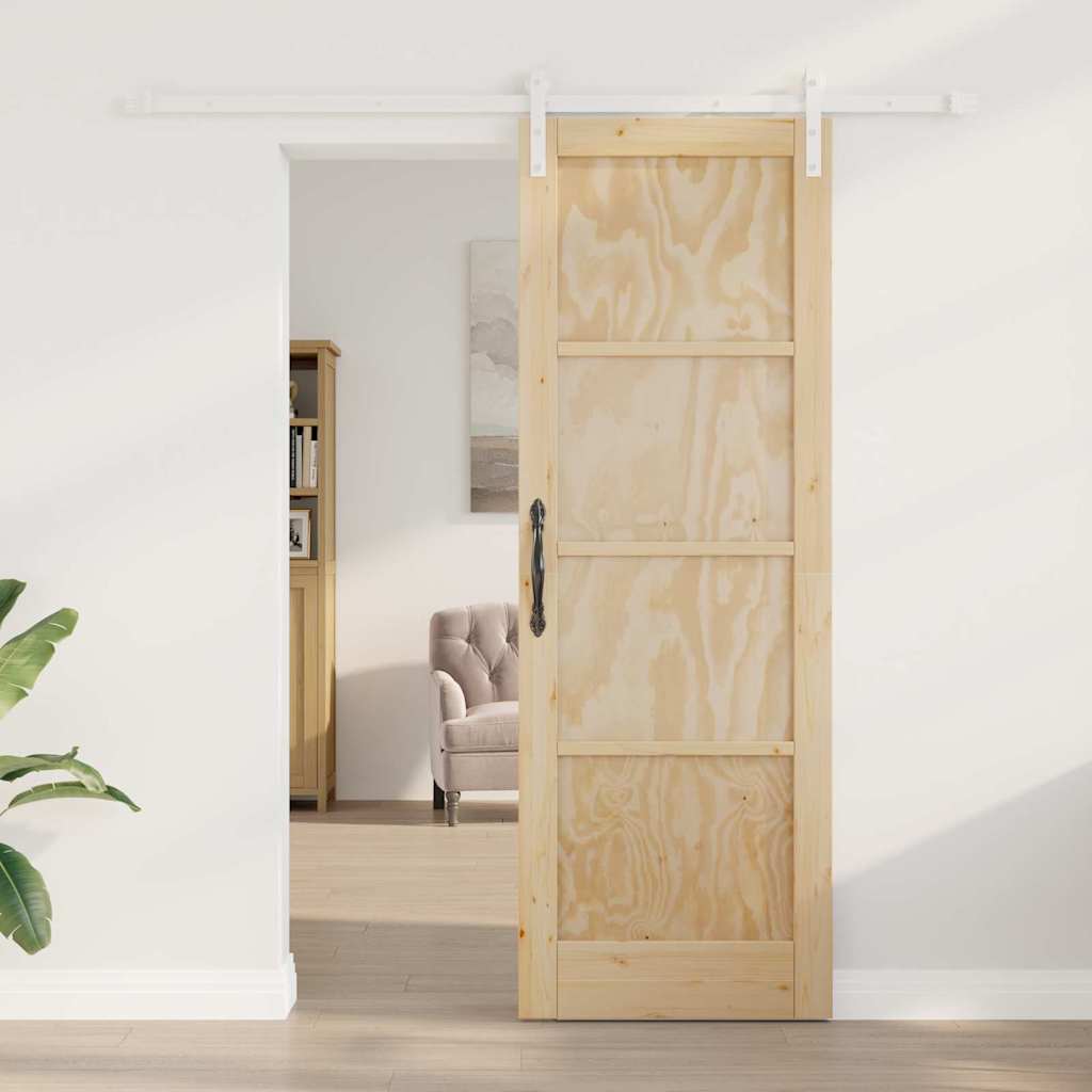 Schiebetür Manuell Natur und Weiß 73,5 x 211 cm