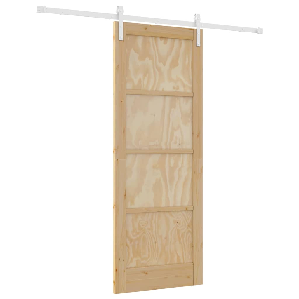 Schiebetür Manuell Natur und Weiß 78 x 202 cm