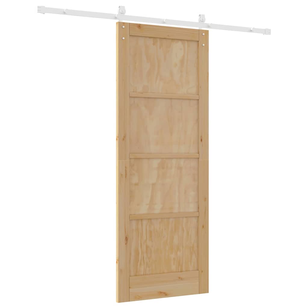 Schiebetür Manuell Natur und Weiß 78 x 202 cm
