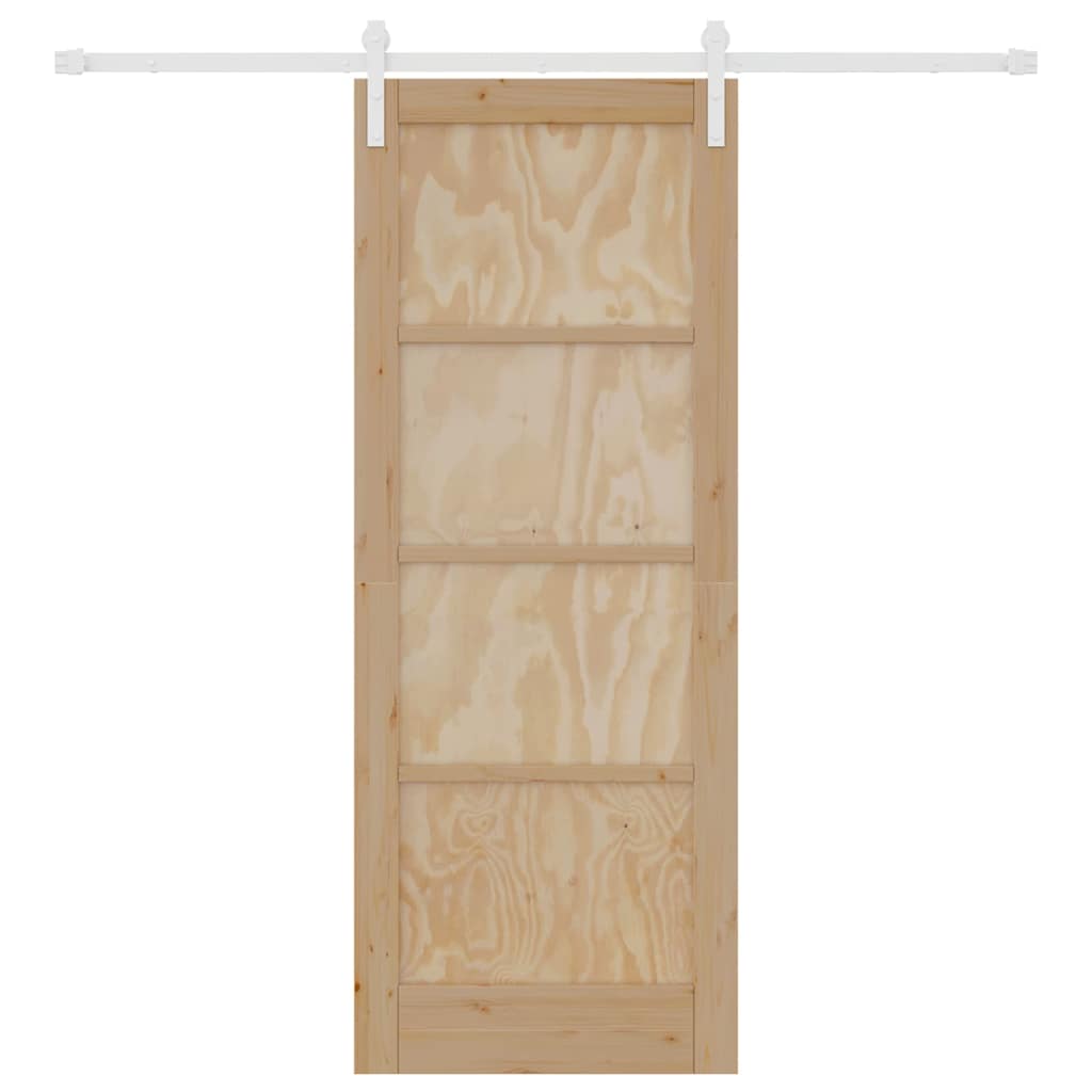 Schiebetür Manuell Natur und Weiß 78 x 202 cm