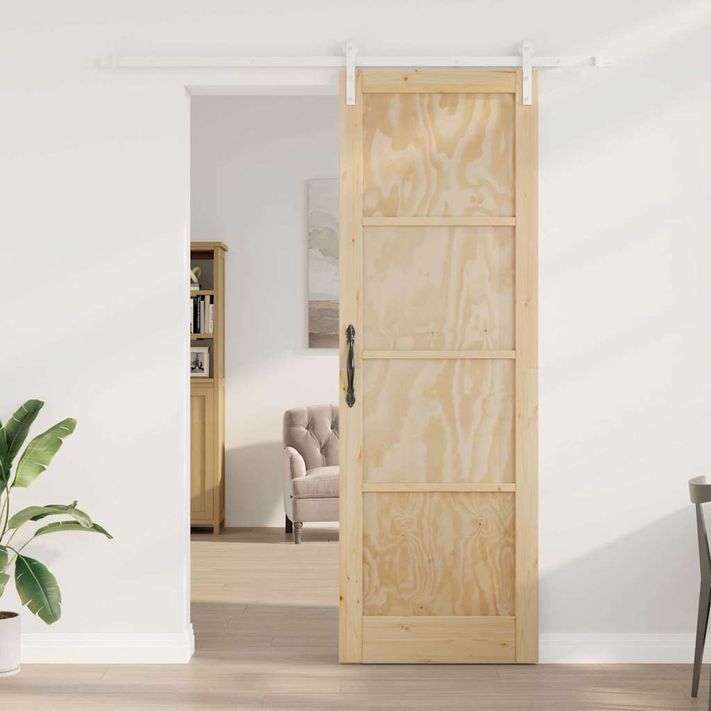 Schiebetür Manuell Natur und Weiß 78 x 232 cm