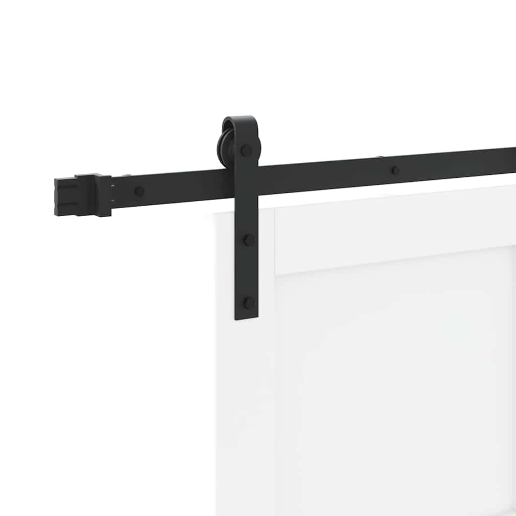 Schiebetür Weiß 78 x 232 cm Massives Kiefernholz und Stahl