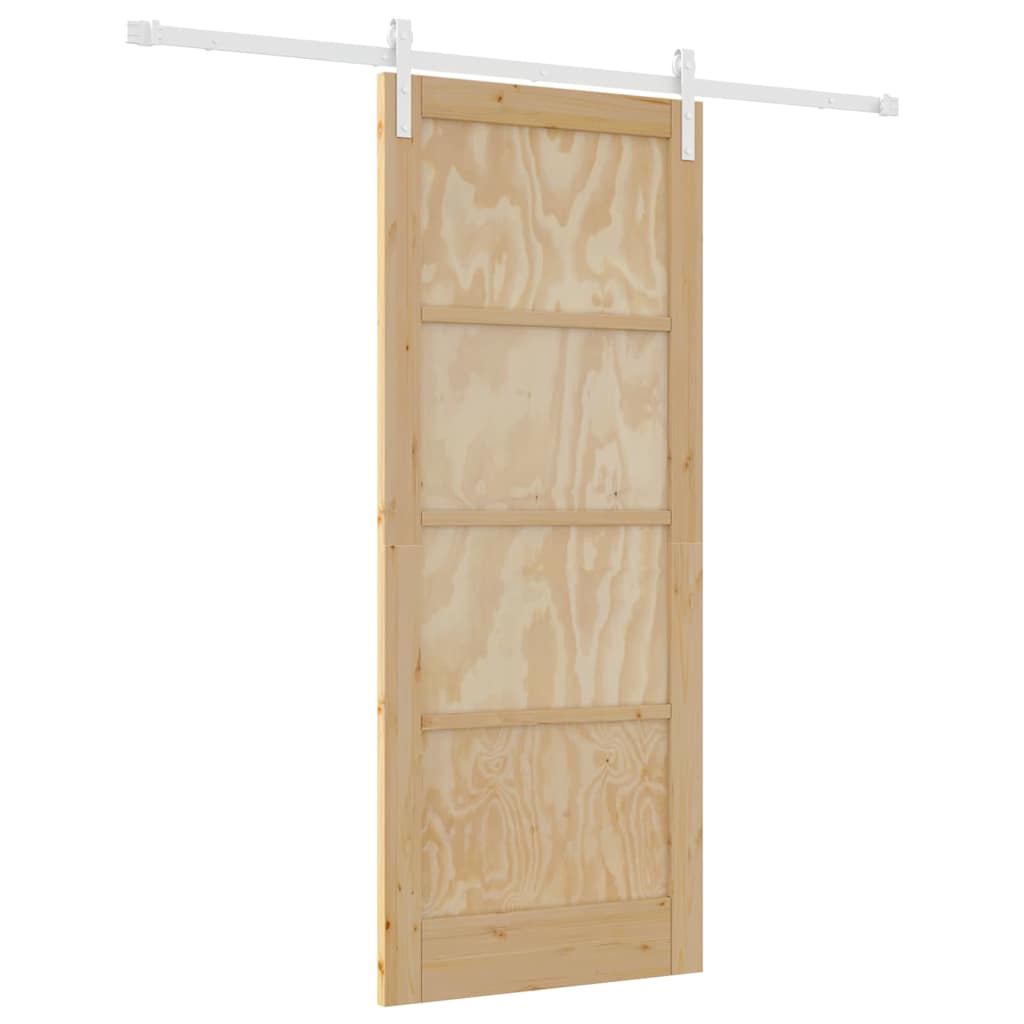 Schiebetür Manuell Natur und Weiß 83 x 202 cm