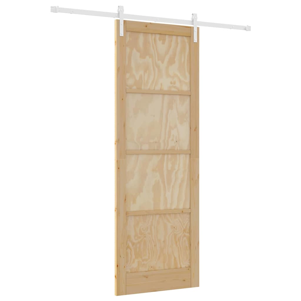 Schiebetür Manuell Natur und Weiß 83 x 232 cm