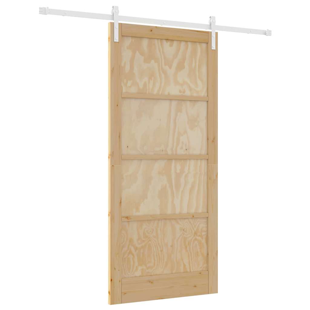 Schiebetür Manuell Natur und Weiß 93 x 202 cm