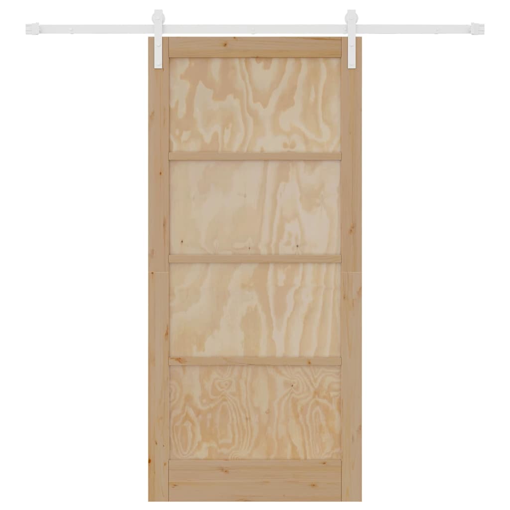 Schiebetür Manuell Natur und Weiß 93 x 202 cm