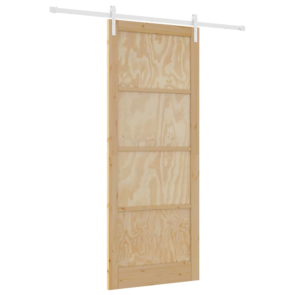 Schiebetür Manuell Natur und Weiß 93 x 232 cm