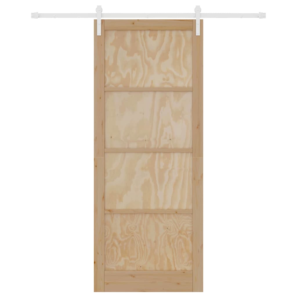 Schiebetür Manuell Natur und Weiß 93 x 232 cm