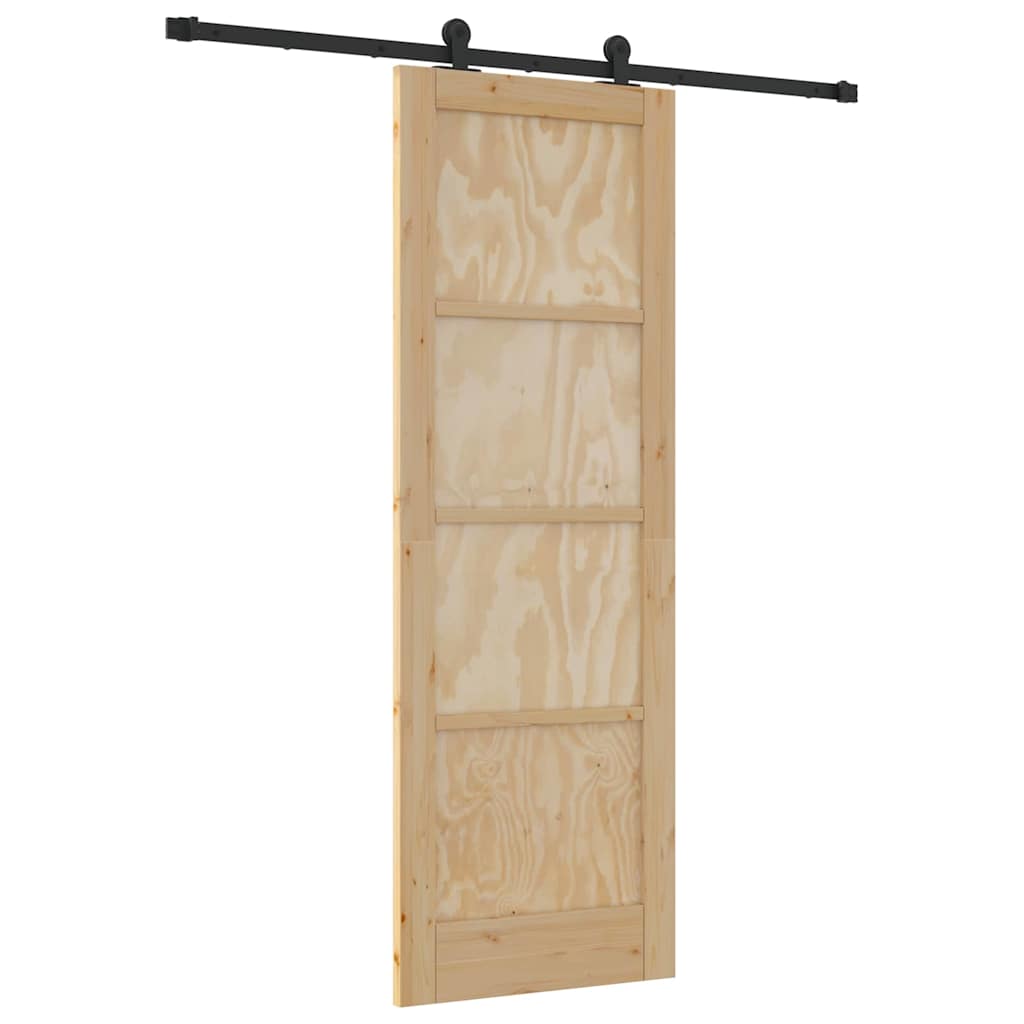 Schiebetür-Set Manuell Natur und Schwarz 73,5 x 211 cm